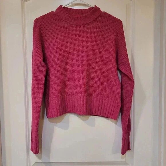 SO Women's Raspberry Pink Poly/Spandex Pullover Sweater - Picture 2 of 9